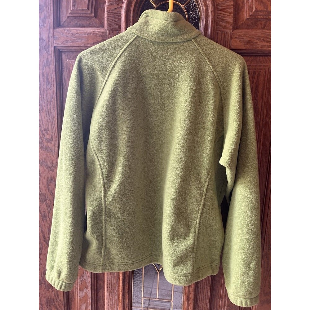 Columbia Full Zip Fleece Jacket Women's Sz M Lime Green‎ Full Zip Logo Gorpcore - Picture 13 of 13